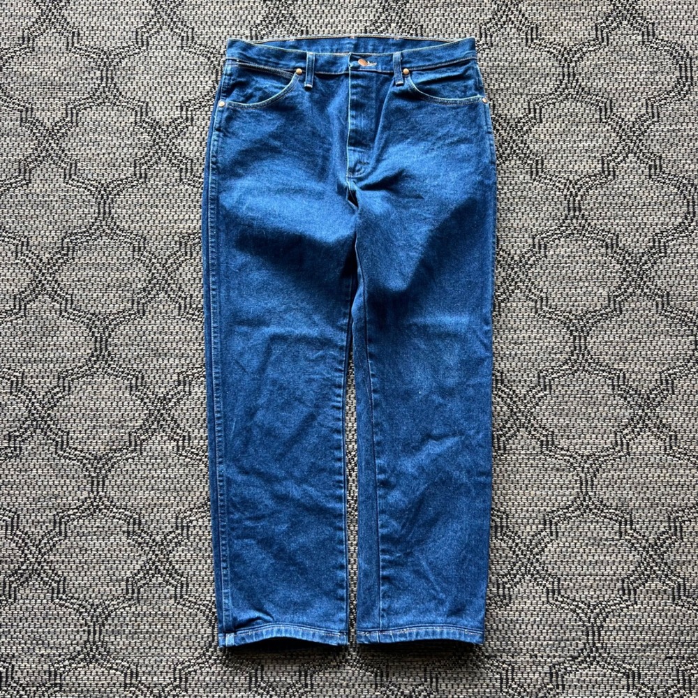 Wrangler Pants Mens 34x30 Blue Indigo 13MWZ Cowboy Cut Jeans Western Denim